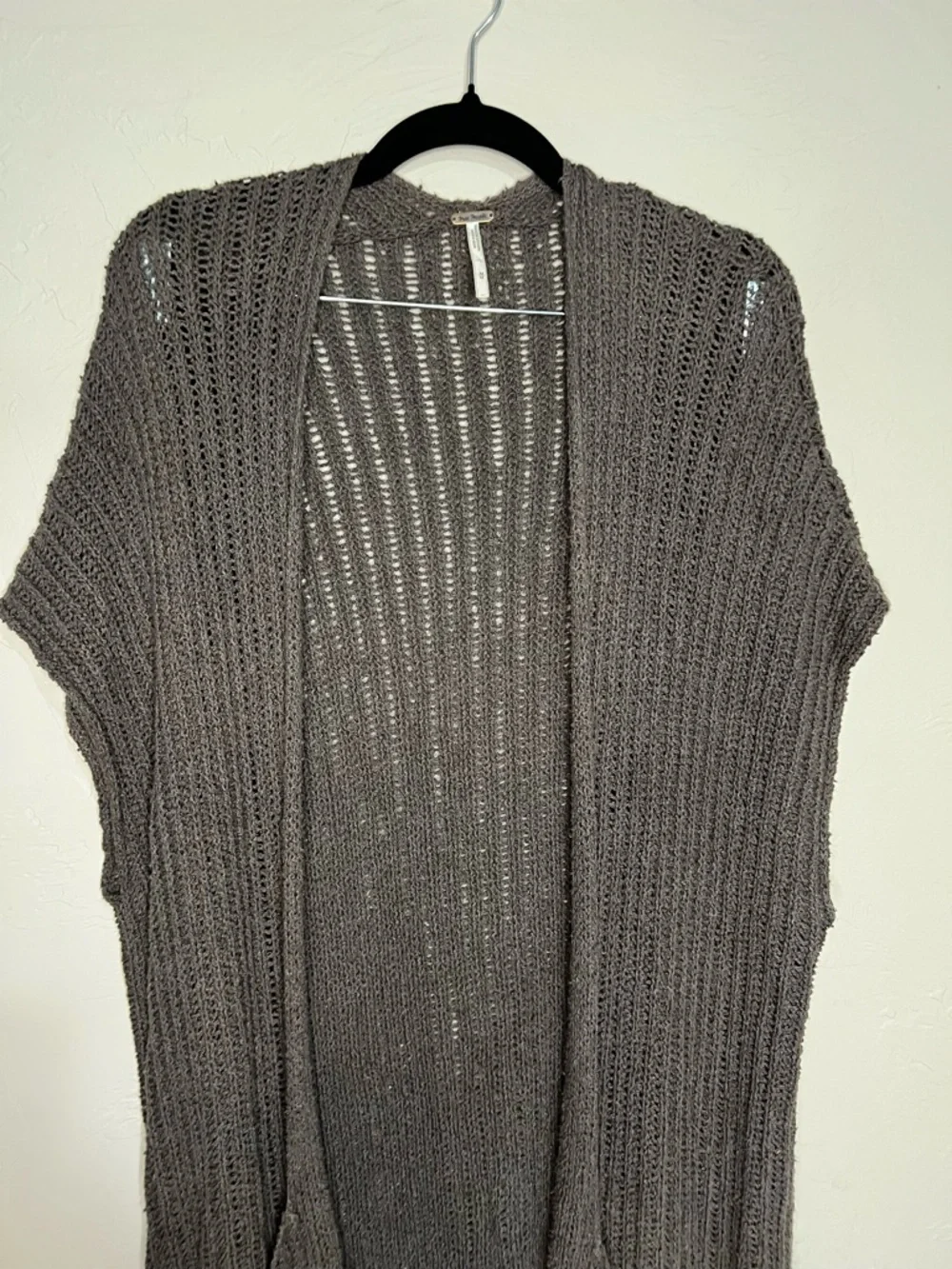 Free People Sloppy Pocket Long Line Cardigan Duster Boho‎ Vest